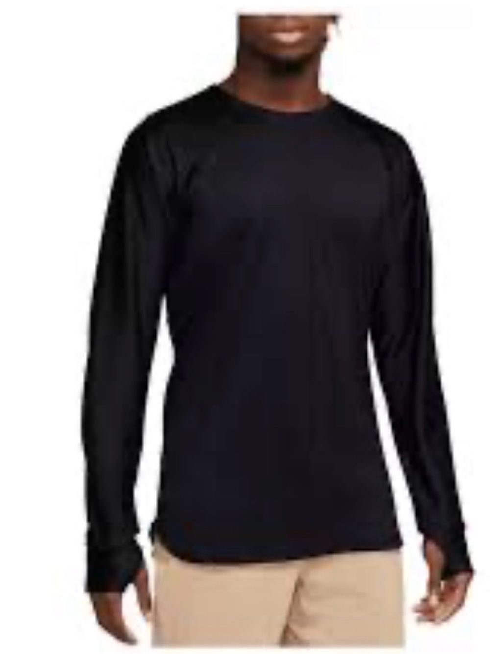 Nike Men's large yoga Black Long Sleeve Crew Shirt
